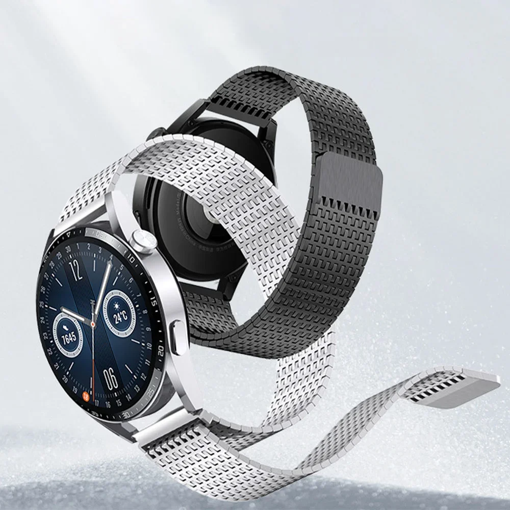 22mm Milanese Loop Strap For Huawei Watch 4 Pro GT3 Pro 46mm GT4 46MM Luxury Magnetic Band For Amazfit GTR 47mm Metal Bracelet