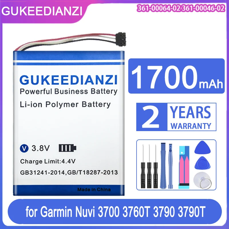 

Extended Life 1700mAh Car Navigation System Battery for Garmin Nuvi 3700 3760 3760T 3790 3790T 361-00064-02 361-00046-02 503759