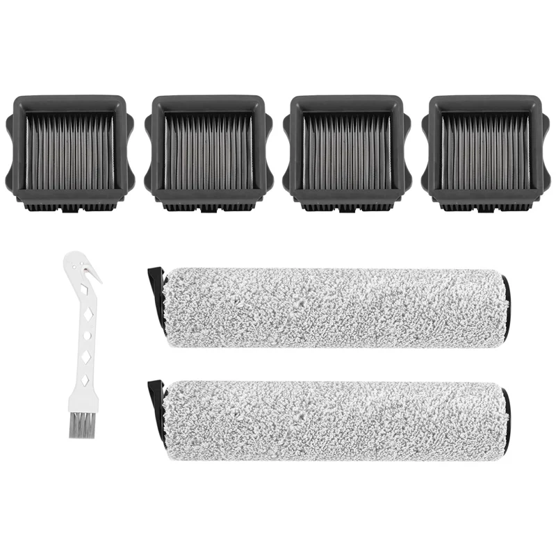 A75X อะไหล่ทดแทนสําหรับ Tineco Iffloor 3/ชั้น One S3 เครื่องดูดฝุ่นไร้สาย, 2 แพ็คลูกกลิ้งแปรง + 4 แพ็คกรองสูญญากาศ