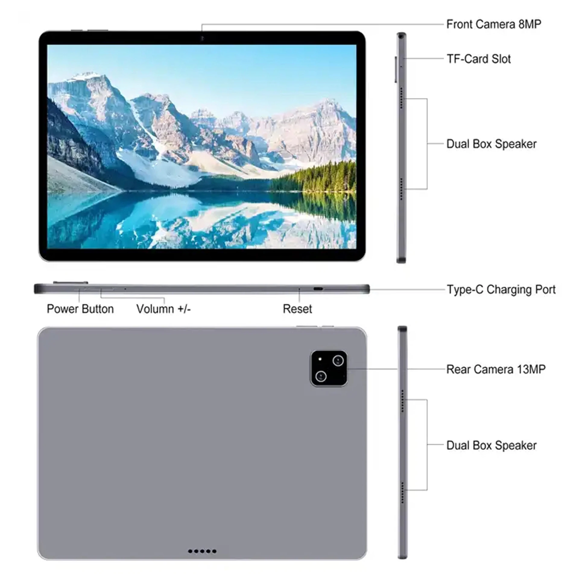 13インチ大画面2160*1440 IPS 10000mAhバッテリー 16GB+256GB 通話機能付き 5G WIFI Google Play対応 タブレットPC キッズタブレット (アップグレード版)