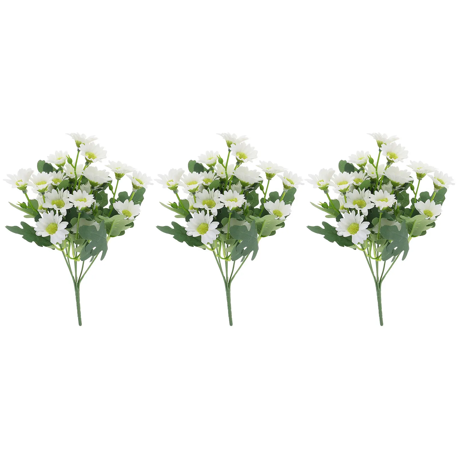 

3 Pcs Simulation Daisy Bouquet Artificial Wedding Decor Flower Arrangement White
