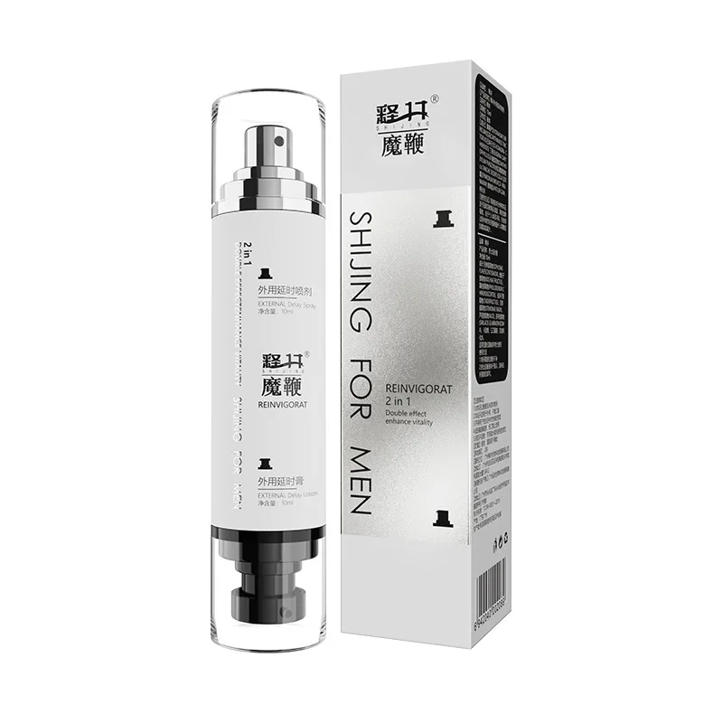 Men Delay Spray for External Use, Dual Nozzle Long Lasting Pleasure Support, Fast Absorbing Formula, 10ml+10ml