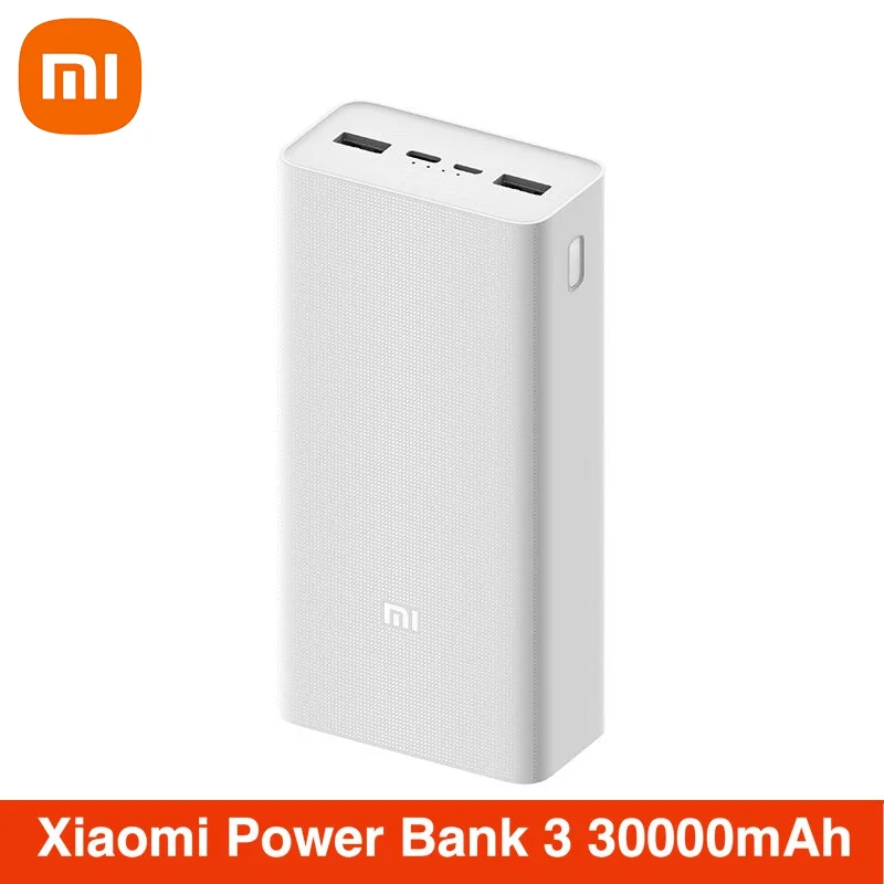 

Внешний аккумулятор Xiaomi Mi Power Bank 3, 30000 мАч, QC 3,0, быстрая зарядка, USB Тип C, зарядка 3 устройств, 18 Вт, большая емкость PB3018ZM