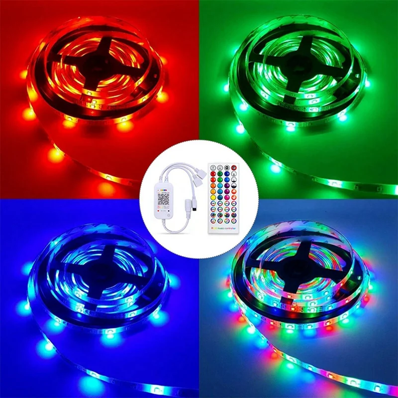 5X DC5-24V Bluetooth LED Controller+40 Keys Remote Control APP Control And Music Sync RGB IR RF For 5050 RGB LED Light