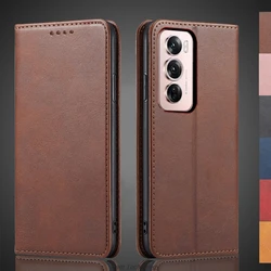 Magnetic attraction Leather Case for OPPO Reno 12 Pro / Reno12 Pro 5G Global Holster Flip Cover Case Wallet Bags Fundas Coque