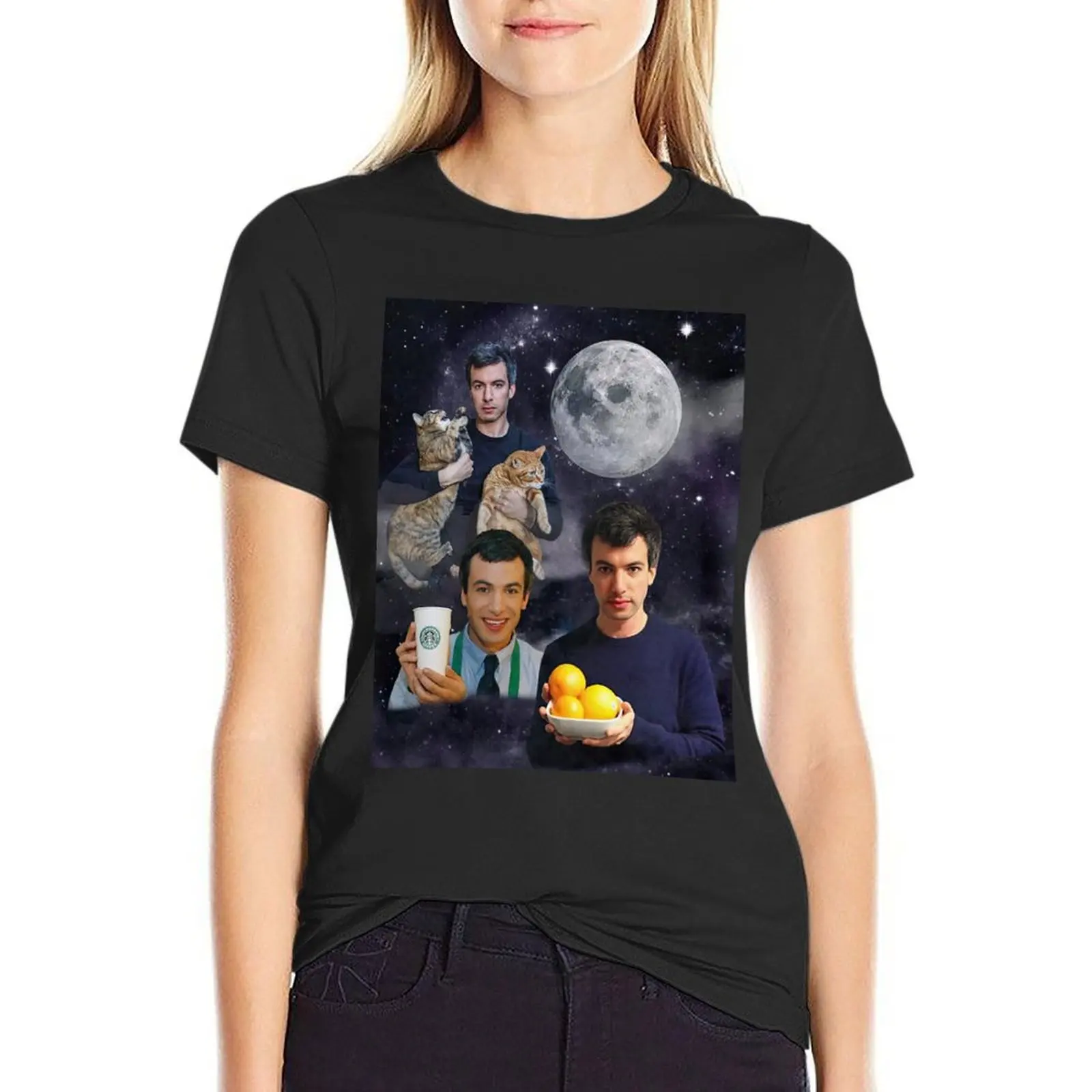 

Nathan Fielder Dramatic Galaxy Wolf T-Shirt animal prinfor vintage clothes Woman clothing