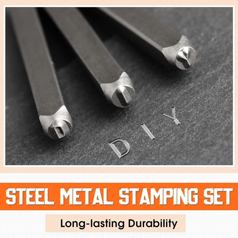 36 Pcs Steel Metal Stamping Set 1/8 Inch(3Mm) With 50 Pcs Aluminum Plant Label, Steel Number And Letter Stamp Tool Kit