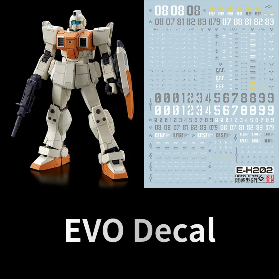 EVO Decal HG-202 for HG 1/144 RGM-79[G] GM Ground Type 08MS Team Mobile Suit Fluorescent Sticker for Model Hobby DIY Accessories