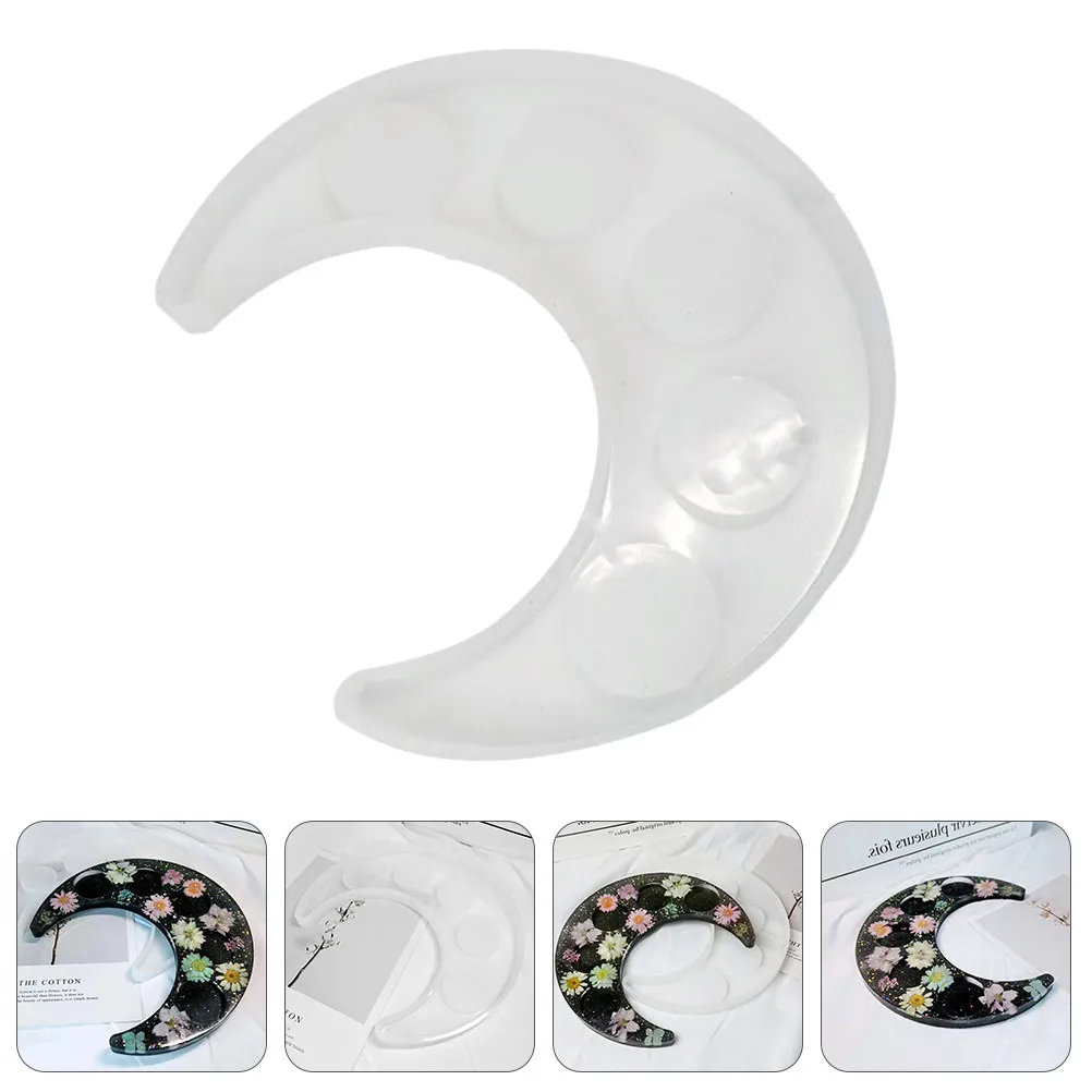 

1 шт. силиконовая форма для подставки в форме луны, для эпоксидной смолы, рукоделия, глиттера, сухих цветов, бусин, декоративных элементов