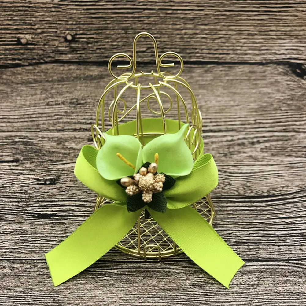 Pearl Bowknot Ribbon Bird Cage Candy Boxes Flower Gift European Style Candy Case Birthday Party Decoration Chocolates Container