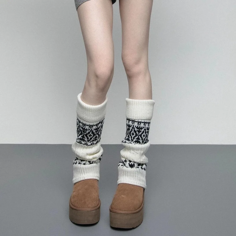 

Soft Matching Shoes Knitted Mid-Calf Socks Long Tube Thick Long Tube Socks Keep Warm Boot Socks Autumn