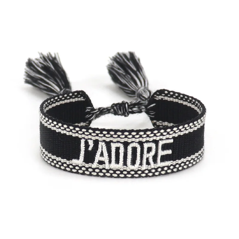 JADORE Bohemian Fashion Personalized Embroidery Wrist Knitted Bracelet