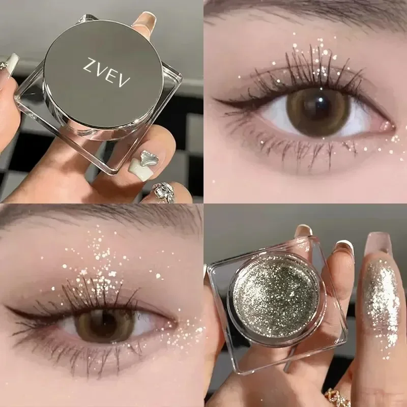 Zvev diamante glitter metálico sombra destaque olhos compõem brilhante preto sombra gel paleta de maquiagem dos olhos cosméticos femininos