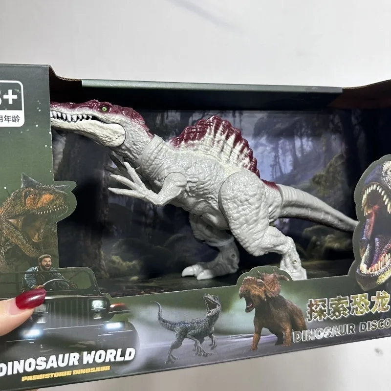 

Коллекционная модель динозавра Юрского периода: Тираннозавр Рекс и Спинозавр, двухцветная, со звуковыми эффектами, подвижная, игрушка-подарок для мальчиков