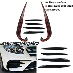 Front Bumper Lip Splitter Spoiler Fog Light Trim For Mercedes For Benz E-Class W213 S213 Pre-Facelift 2016-2020 For AMG E43