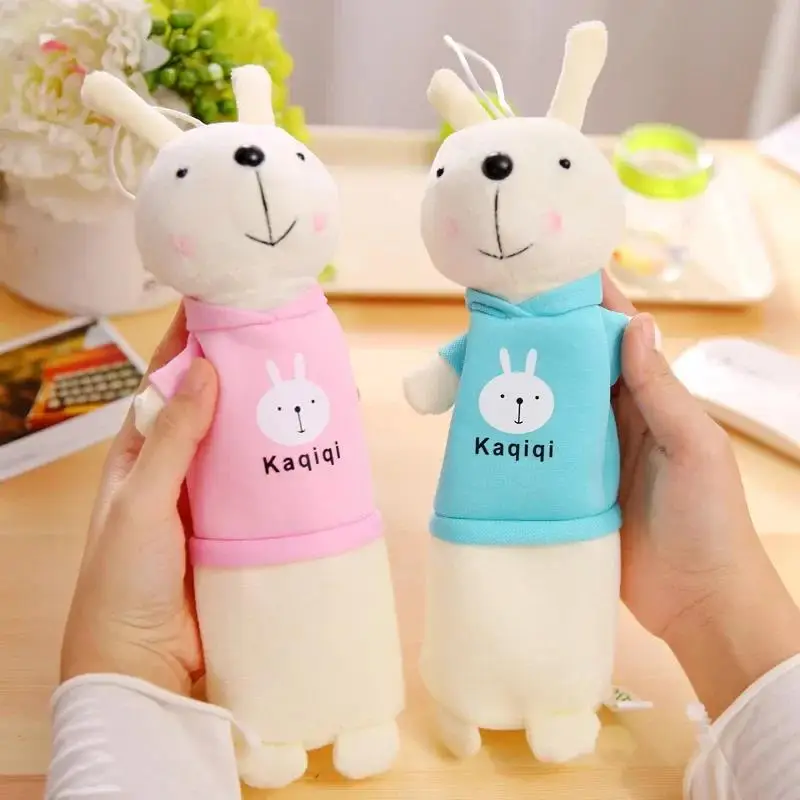 1Pcs Fun Cartoon Rabbit Pencil Bags Animal Stationery Bunny Bag studente Creative Doll Pen Package peluche bambini portamonete regalo