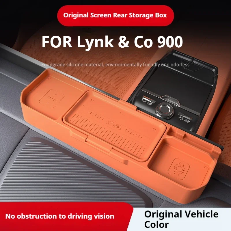 

For LYNK & Co 900 Center Console Screen Rear Storage Box Multi-Function Silicone Organizer Tray Ant-Dust Interior Accessories
