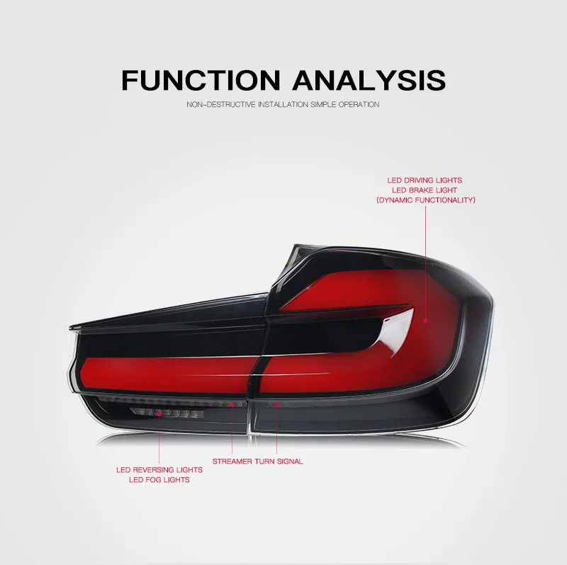Auto Accessories Modified Tail Lamp Upgrade 5 series Running Turn signal Tail Lamp For BMW 3 Series F30 F35