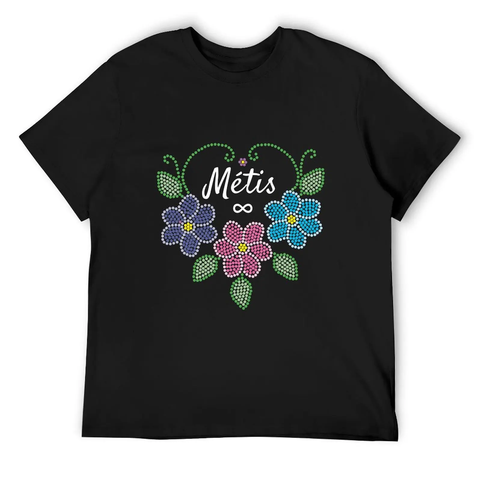 Metis beaded flowers T-Shirt aesthetic clothes man clothes mens graphic t-shirts