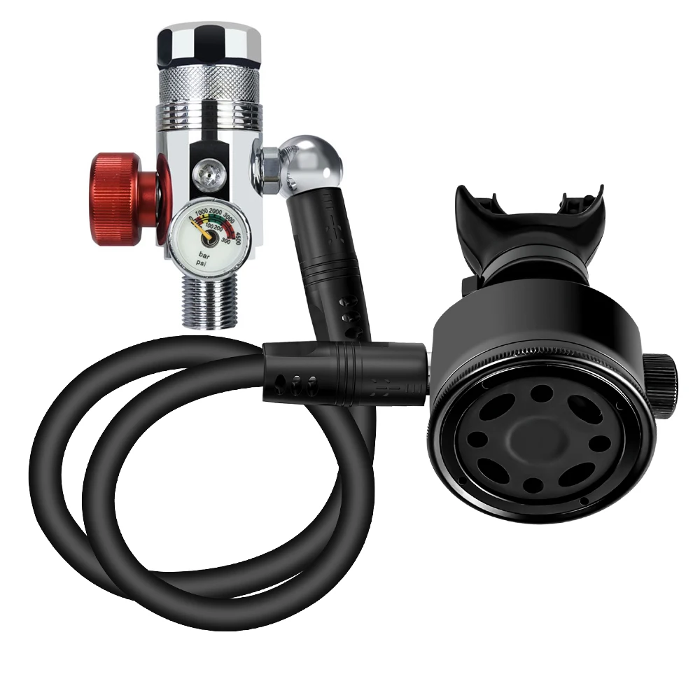

DEDEPU Scuba Diving Nickel-plated Brass First-Stage Regulator, Al-alloy Second-Stage Regulator, Pressure Gauge for M18*1.5
