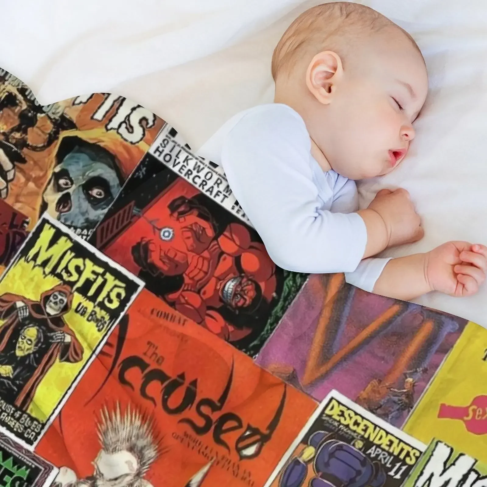 Punk Rock Collage Throw Blanket warm winter Baby Summer Beddings Thermal Blankets