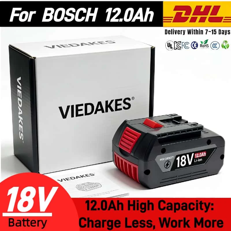 

Прочная оригинальная батарея Viedakes для инструментов Bosch 18V, подходит для GEX, GBH, GWS, GSR, GKS, а также для пил Bosch 18V.