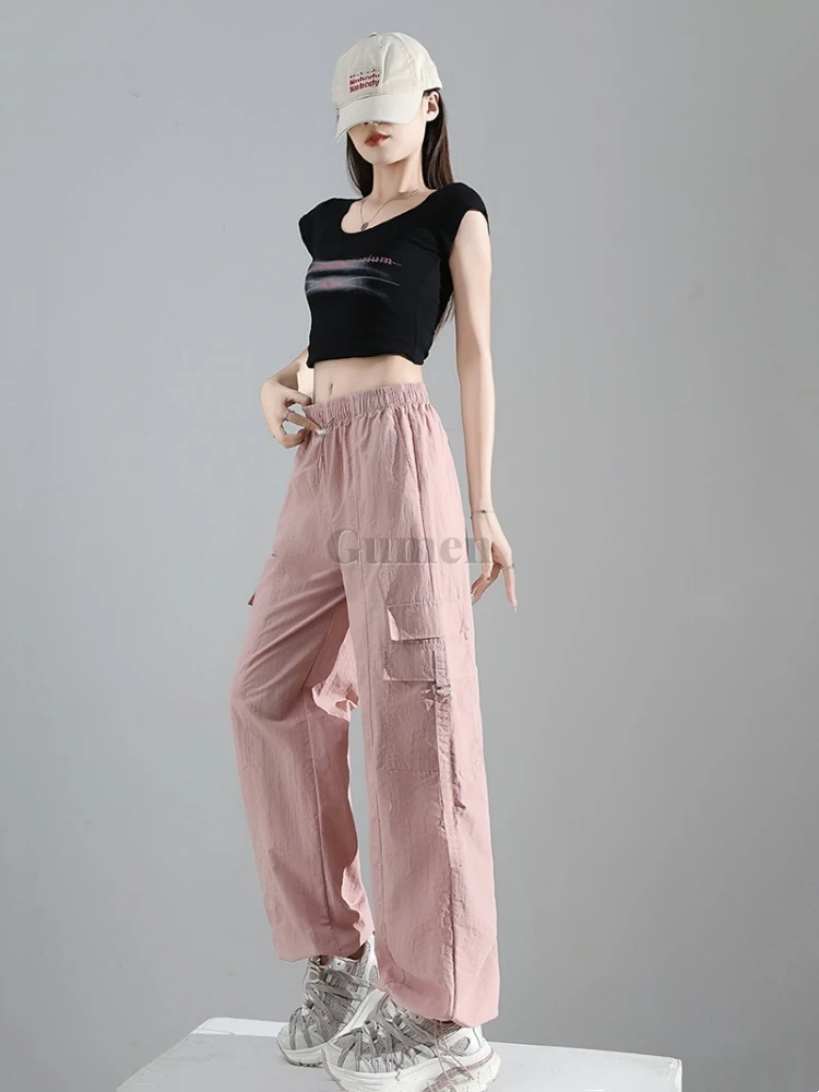 Pet Groomer Capri Pants S/M/L/XL Summer Quick-dry Loose Leisure Work Clothes Extended Breathable Lightweight Drawstring Trousers