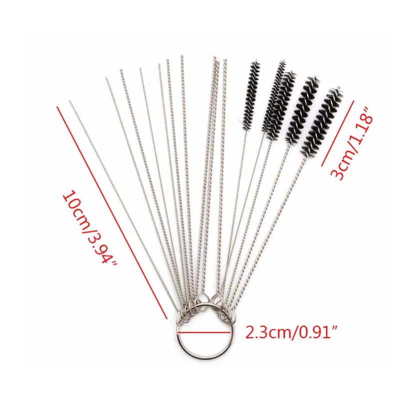 Motorcycle Carburetor Cleaning Tool Carbon Dirt Jet Remove Brushes Needles for Moped Scooter ATV Carb Jets Wire Cleaner Kits