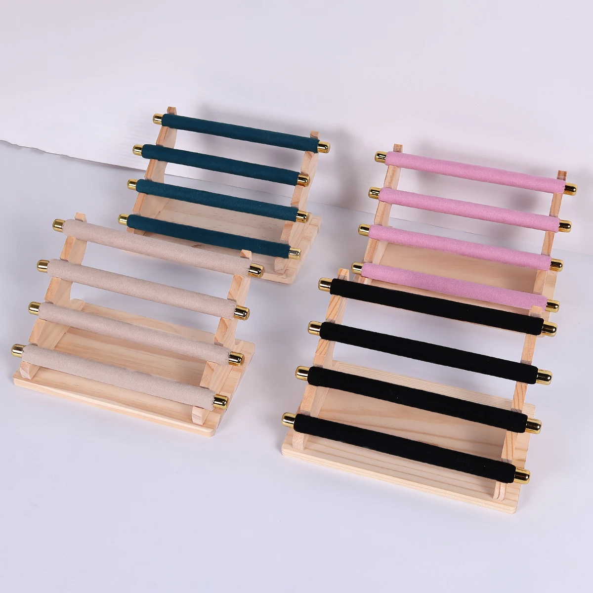 

Ring Organizer Detachable Wooden Base Jewelry Display Stand Multifunctional Ring Stand for Store Home Tabletop Show Shop