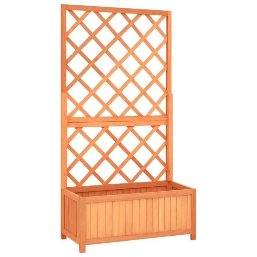 

Garden Trellis Planter Brown 27.6x11.8x53.1 Solid Firwood