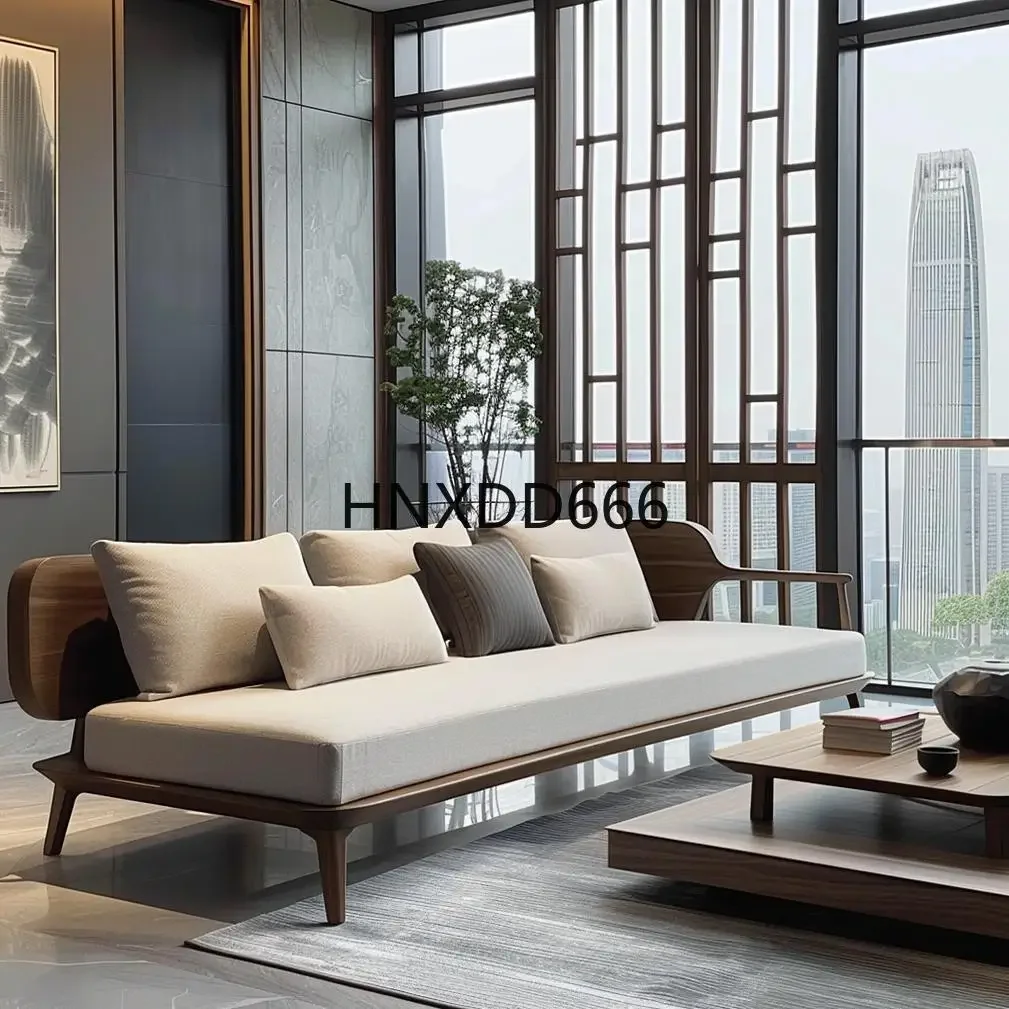 North American black walnut new Chinese zen modern reception living room sofa