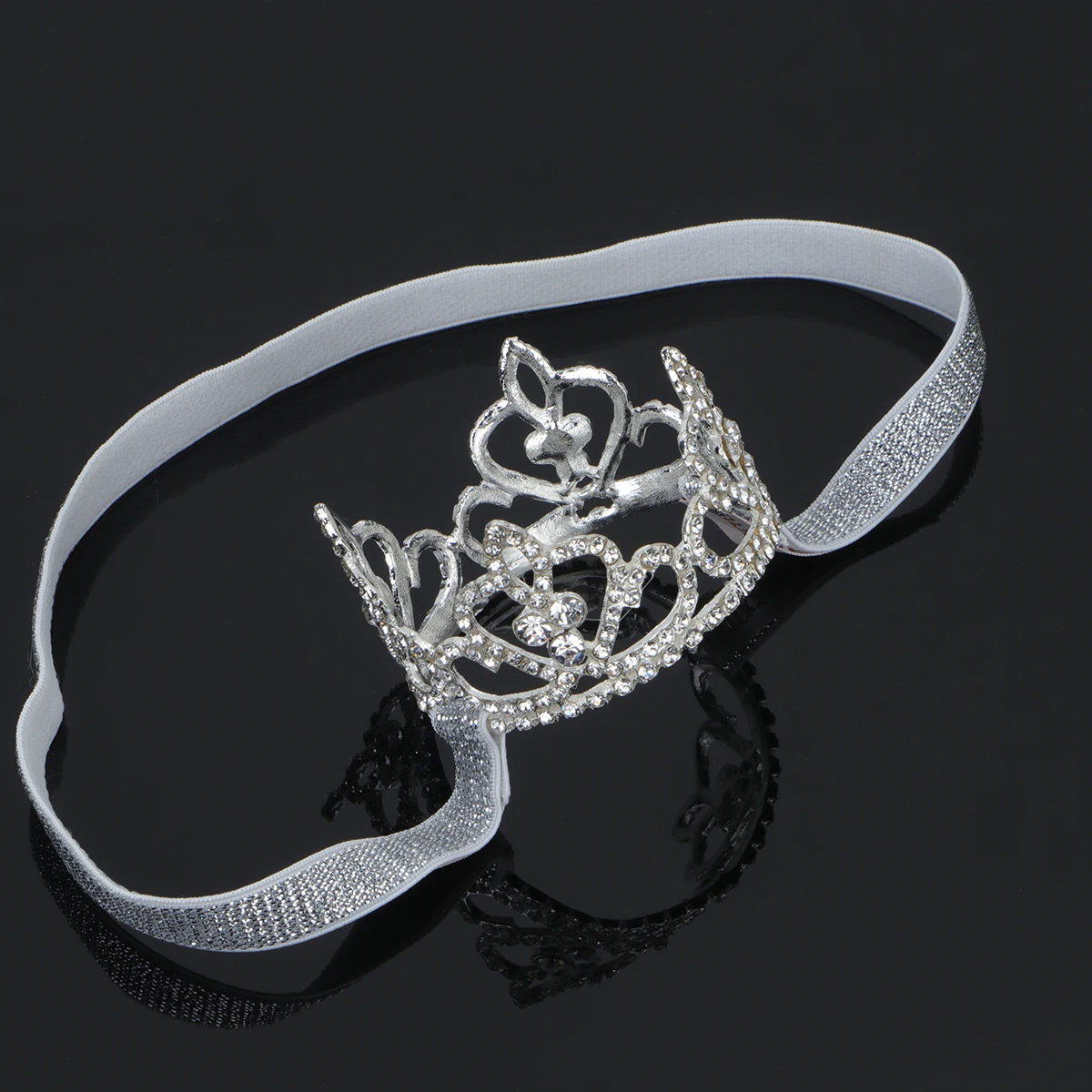 

Crown Headband Rhinestone Silver Fashion Kids Birthday Toddler Photo Props Comfortable Durable Portable Baby Shower Cosplay
