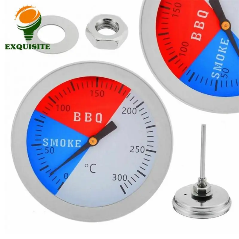 Temperature Gauge Bbq Smoke Grill Oven Bbq Smoker Grill Thermometer Steel Barbecue Hot Outdoor Camp Tool Thermometer Wholesale