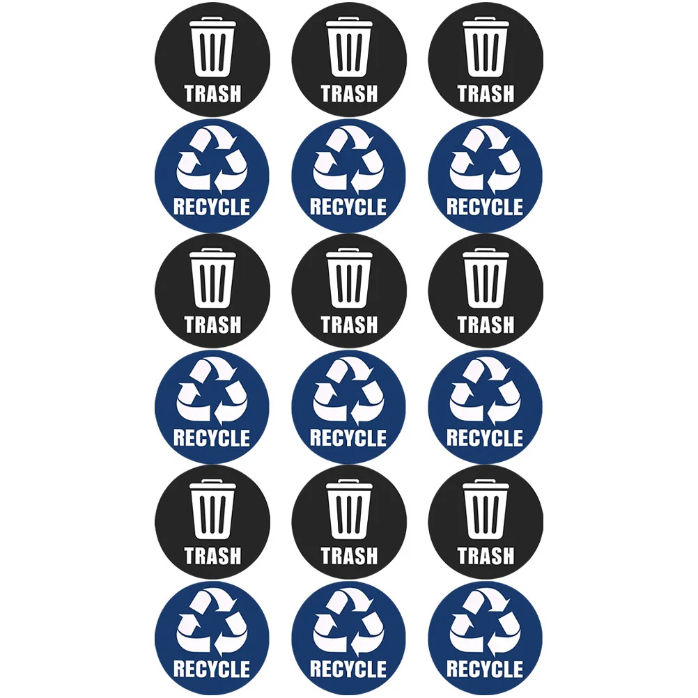 1 Set Pvc Trash Recycling Sticker Waterproof Self-Adhesive Garbage Classification Label For Waste Bin Stainless Steel Can Glass
