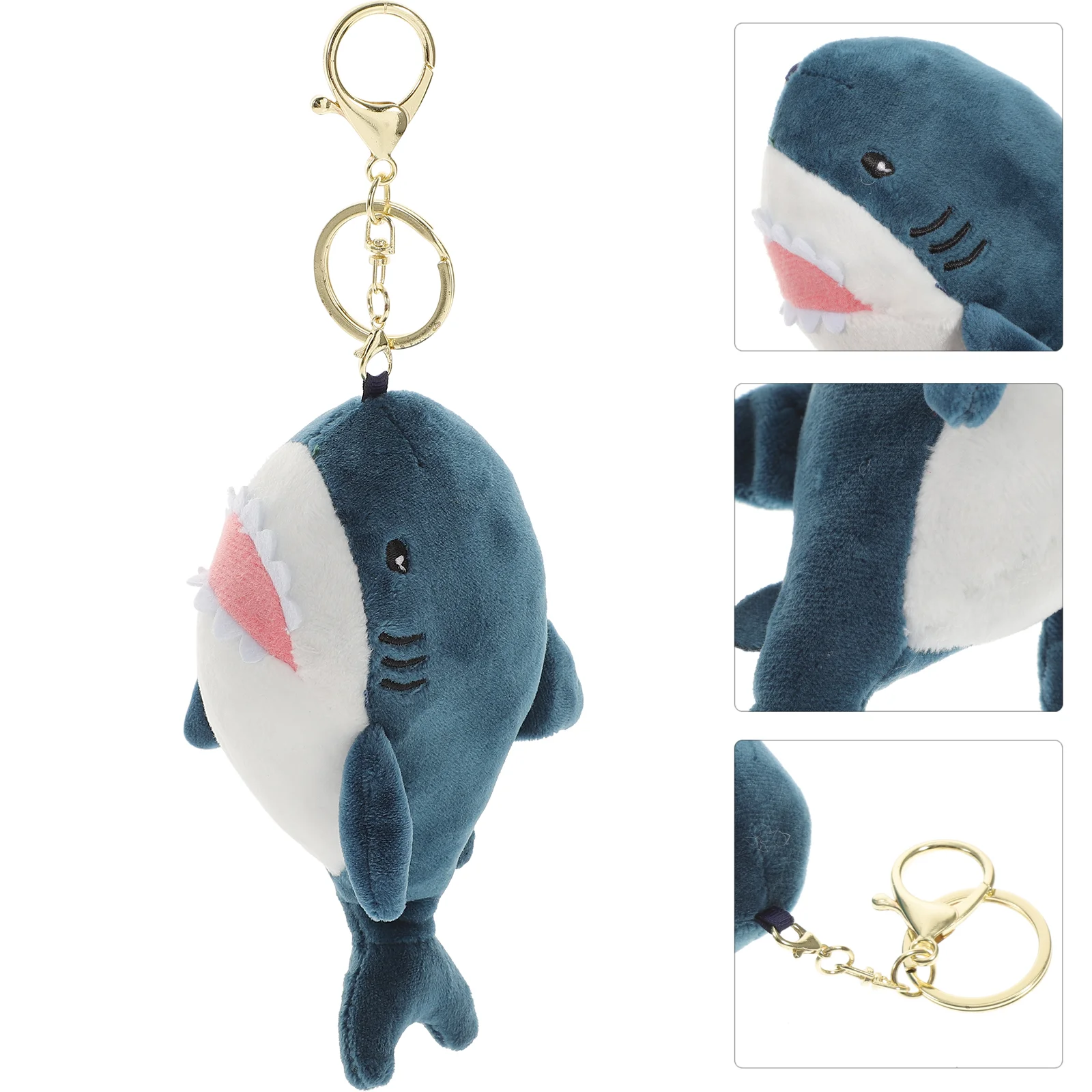 Handbag Pendant Small Shark Keychain Animal Keychains Shaped Ring Plush Cartoon Baby