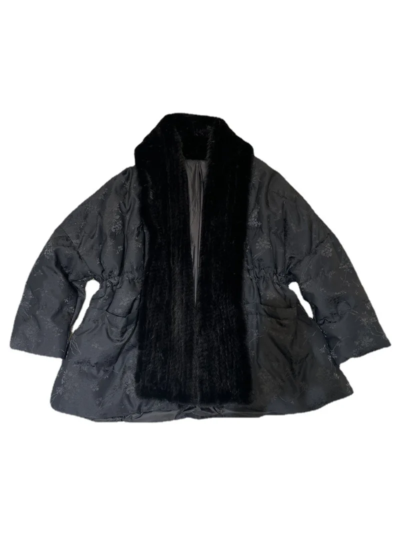 

2023 Women's Clothing Fashion drawstring design down jacketAutumn Winter New 1104