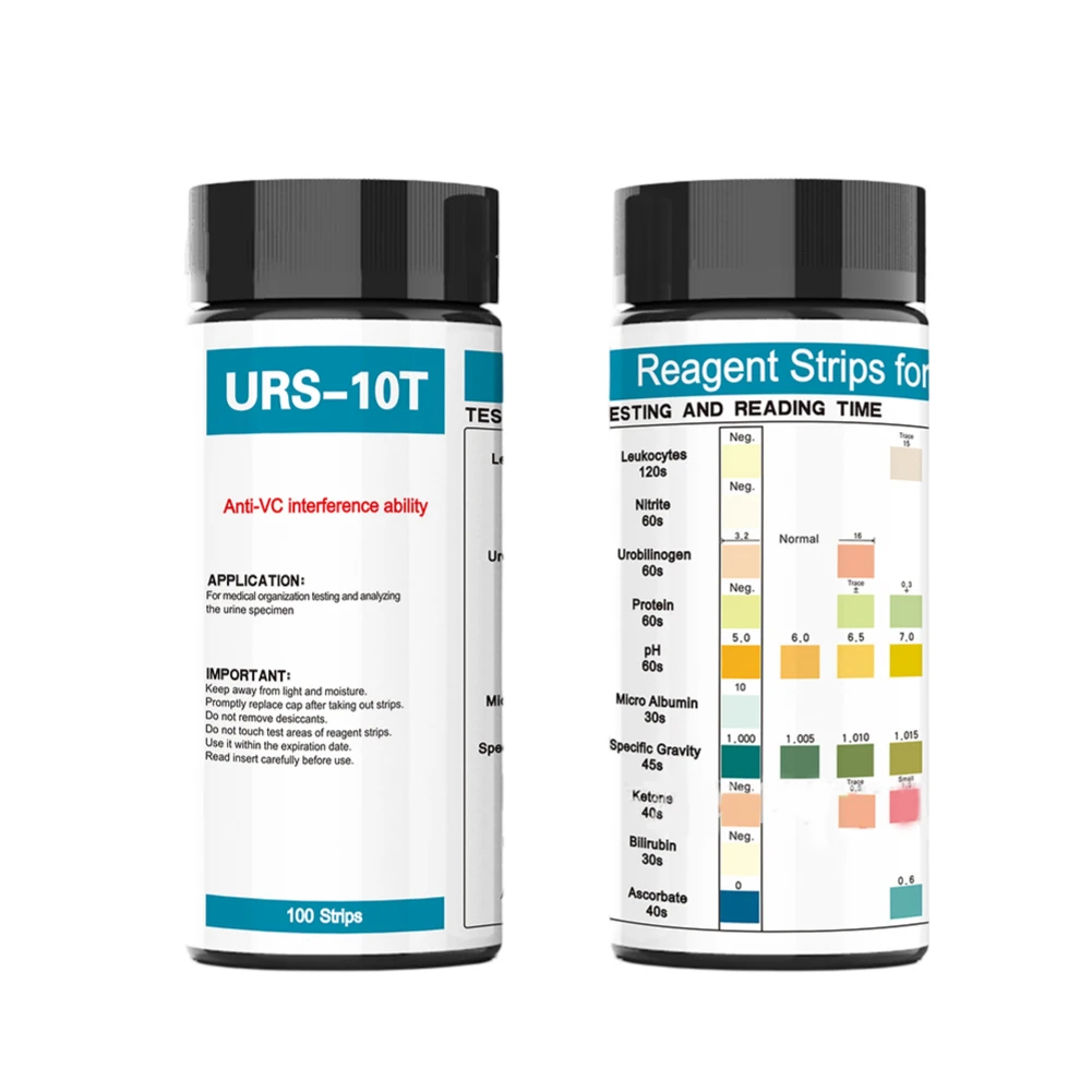 URS 10-In-1 Urine Test Strips Testing UTI Urinalysis Kit For Ketosis PH Protein Indicator Paper Accessories