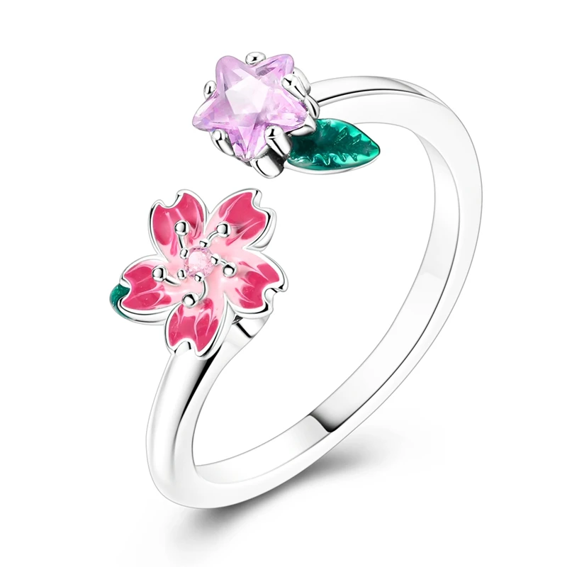 Verstellbare Ringe aus 925er-Sterlingsilber, Meerjungfrau, Flügel, Drache, Sonnenblume, Tulpe, offene Ringe für Frauen, weiblich, origineller Verlobungsschmuck – Detail 1
