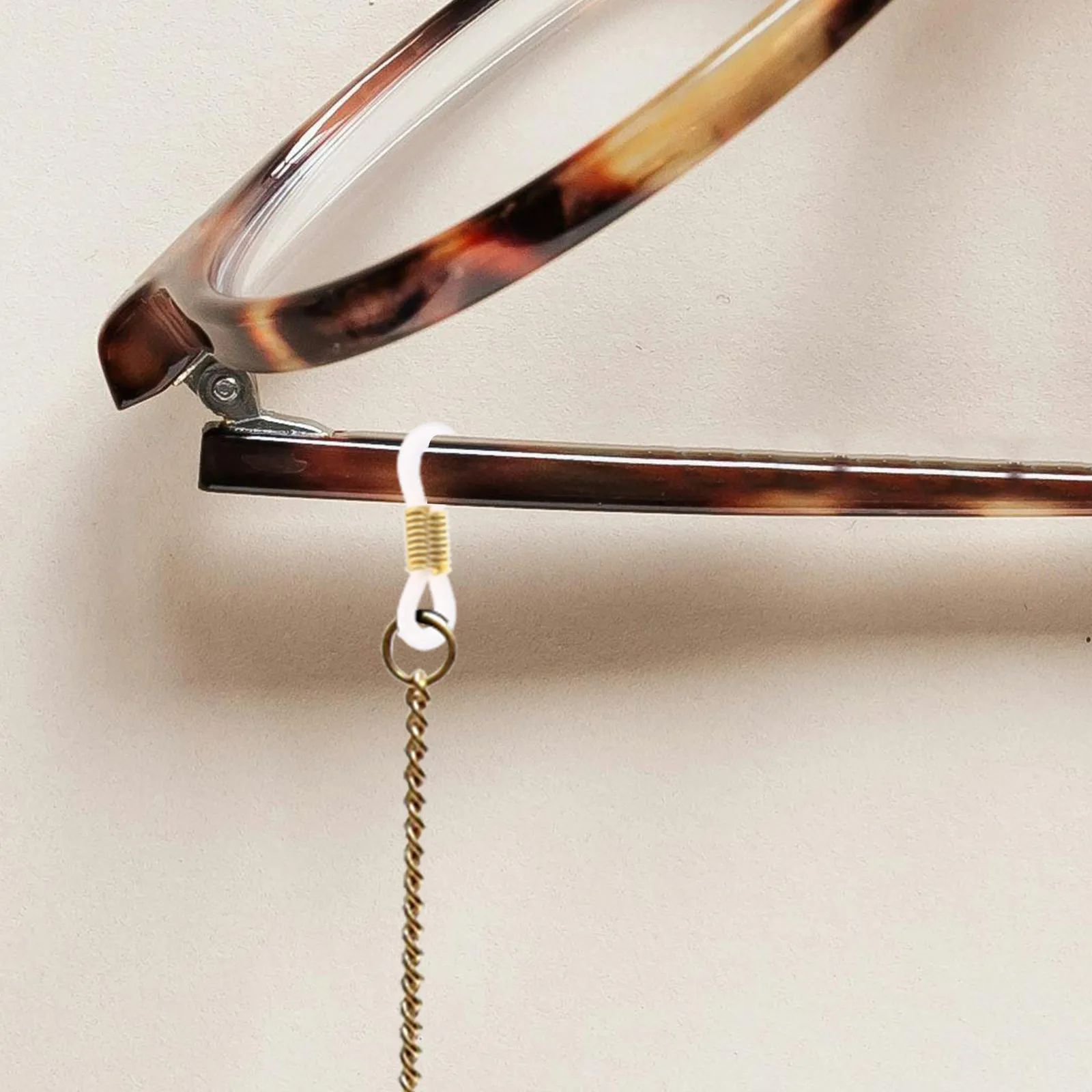 100Pcs Eyeglass Chain Ends Anti-Slip Silicone Iron Connector for Glasses Sunglasses Retainer Holder Daily Wear Stylish Reliable