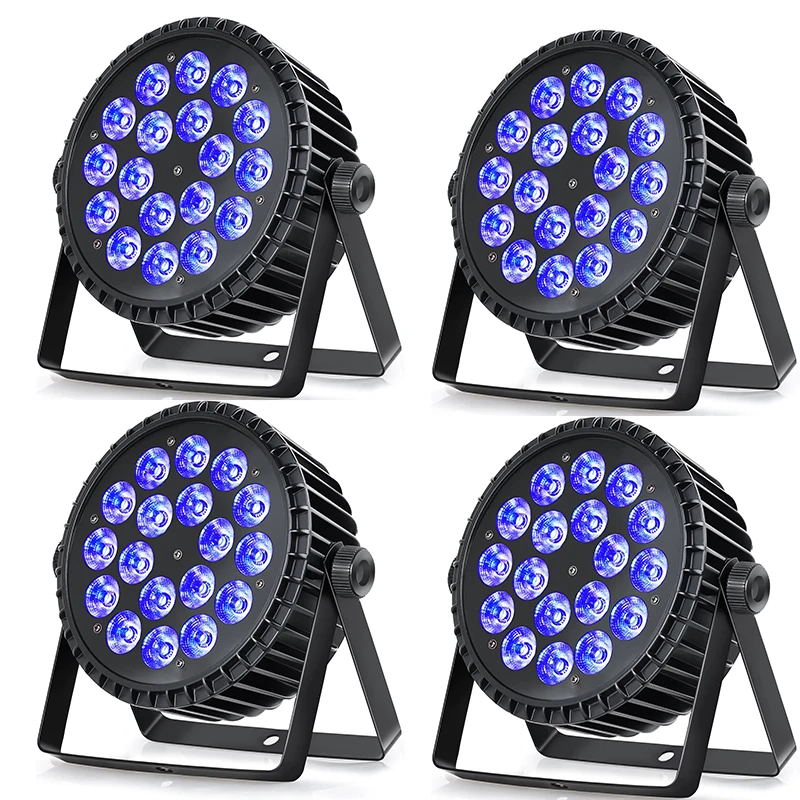Lumières de scène LED 18x18W, lumière PAR RGB + vert citron + ambre + UV 6 en 1, haute puissance Par peut éclairer les lumières DJ, lavage stroboscopique DMX512 donc