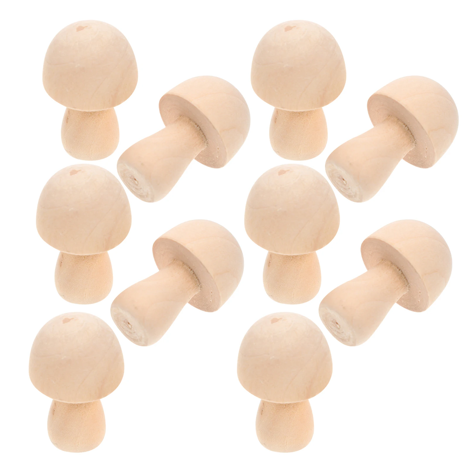 

10pcs Wooden Mushroom Models Unfinished Blank Props Kids Painting Decor Accessories Miniature Ornament