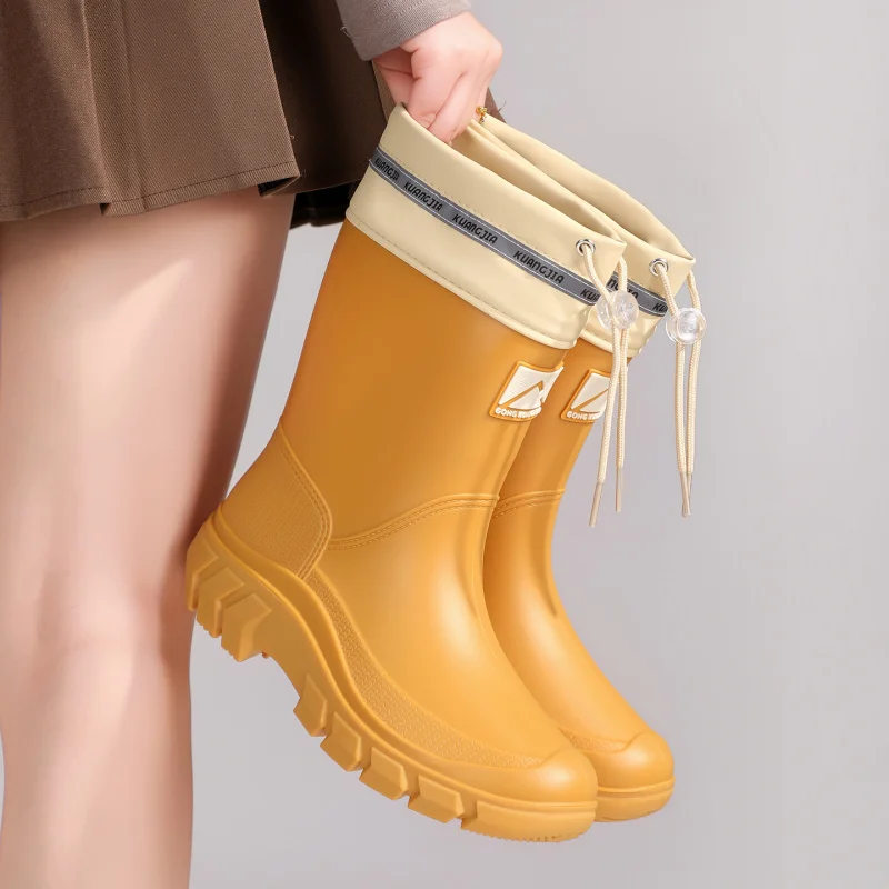 

women's Casual Rain Boots Non Slip Wear Resistant Sole Comfort Upper Elastic Shoe Mouth Outdoor Waterproof Rain Shoes For Daily