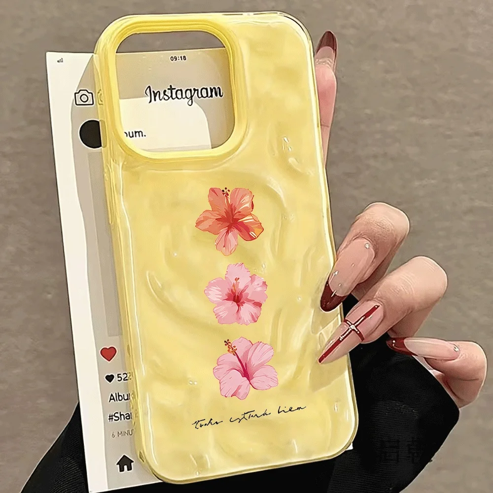 Hibiscus Floral Phone Case for iPhone 17 16 15 Pro Max Shockproof