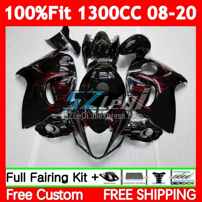 OEM Body For SUZUKI GSXR-1300 Hayabusa GSXR 1300 CC 88No.1 GSXR1300 Red flames 08 09 10 11 12 13 14 15 16 17 18 19 20 Fairing