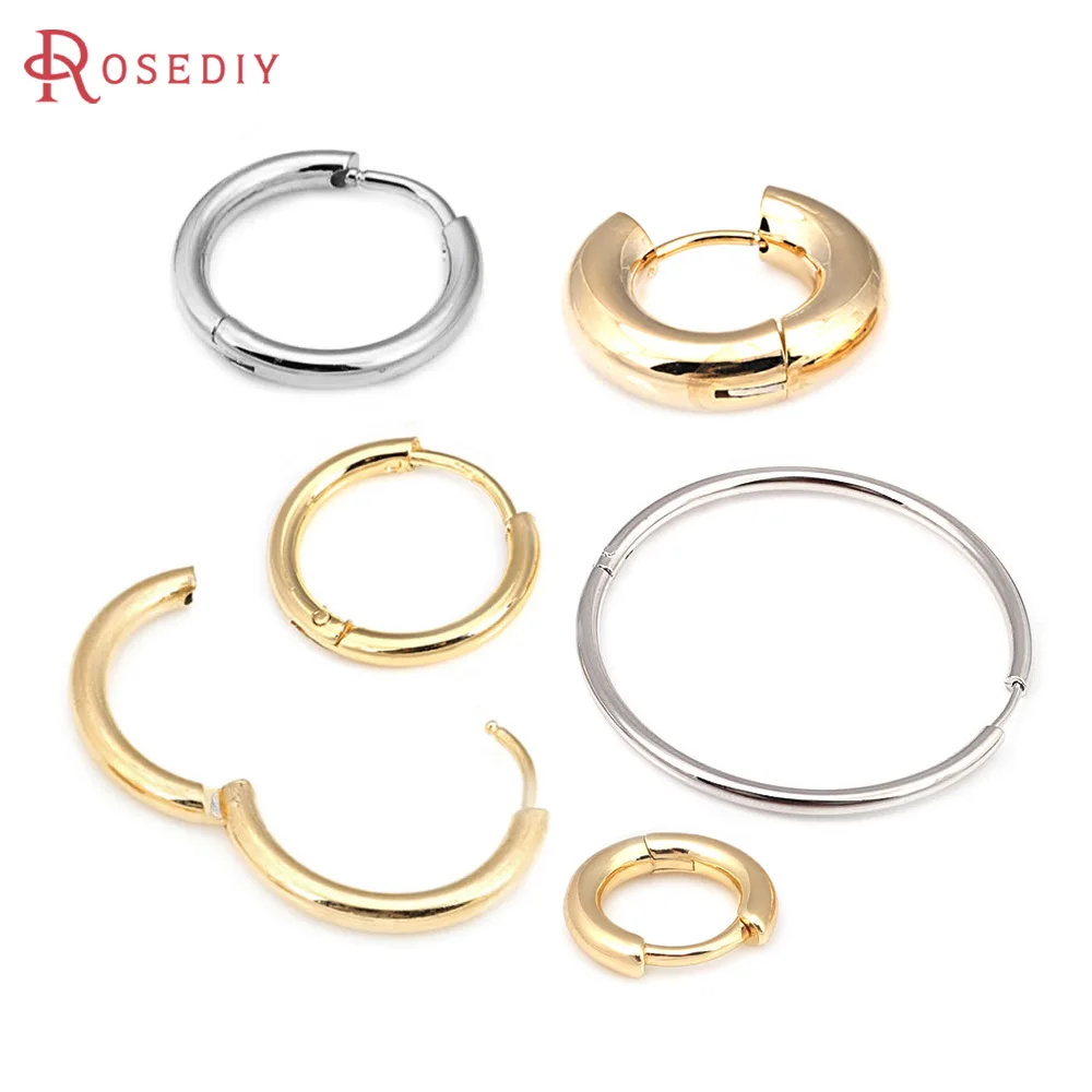 10MM 14MM 16MM 18.5MM 20MM 21.5MM 18K Gold Color Stainless Steel Round Circle Loop Earrings Hoops Diy Jewelry Making Supplies