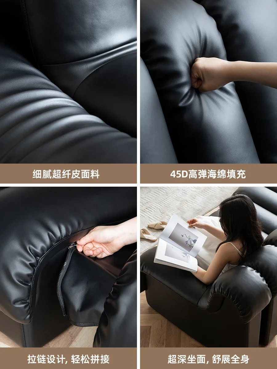 أريكة جلدية اعوج إيطالية بسيطة DS600 قوس S لين أبريل نفس النمط غرفة المعيشة السوداء وحدة القرون الوسطى طبقة مسطحة كبيرة