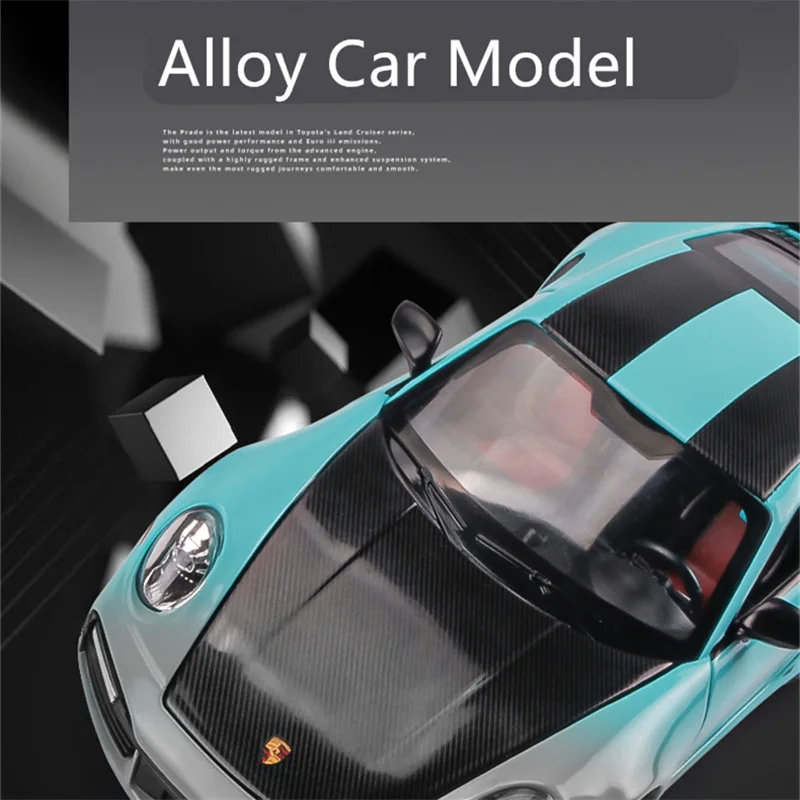 1:24 Porsches 911 TARGA TURBO S Alloy Racing Car Model Diecasts Simulation Metal Toy Car Model Sound Light Collection Gift