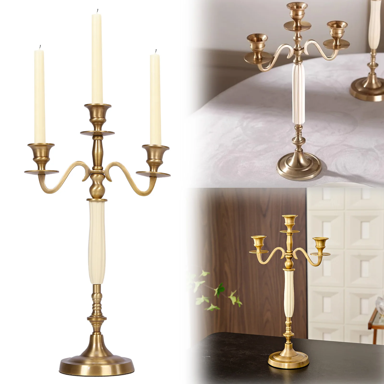 

3/5 Heads Metal Candelabra Candlestick Candle Stand Candlestick Candleholders for Wedding Dining Table Xmas Party Home Decor