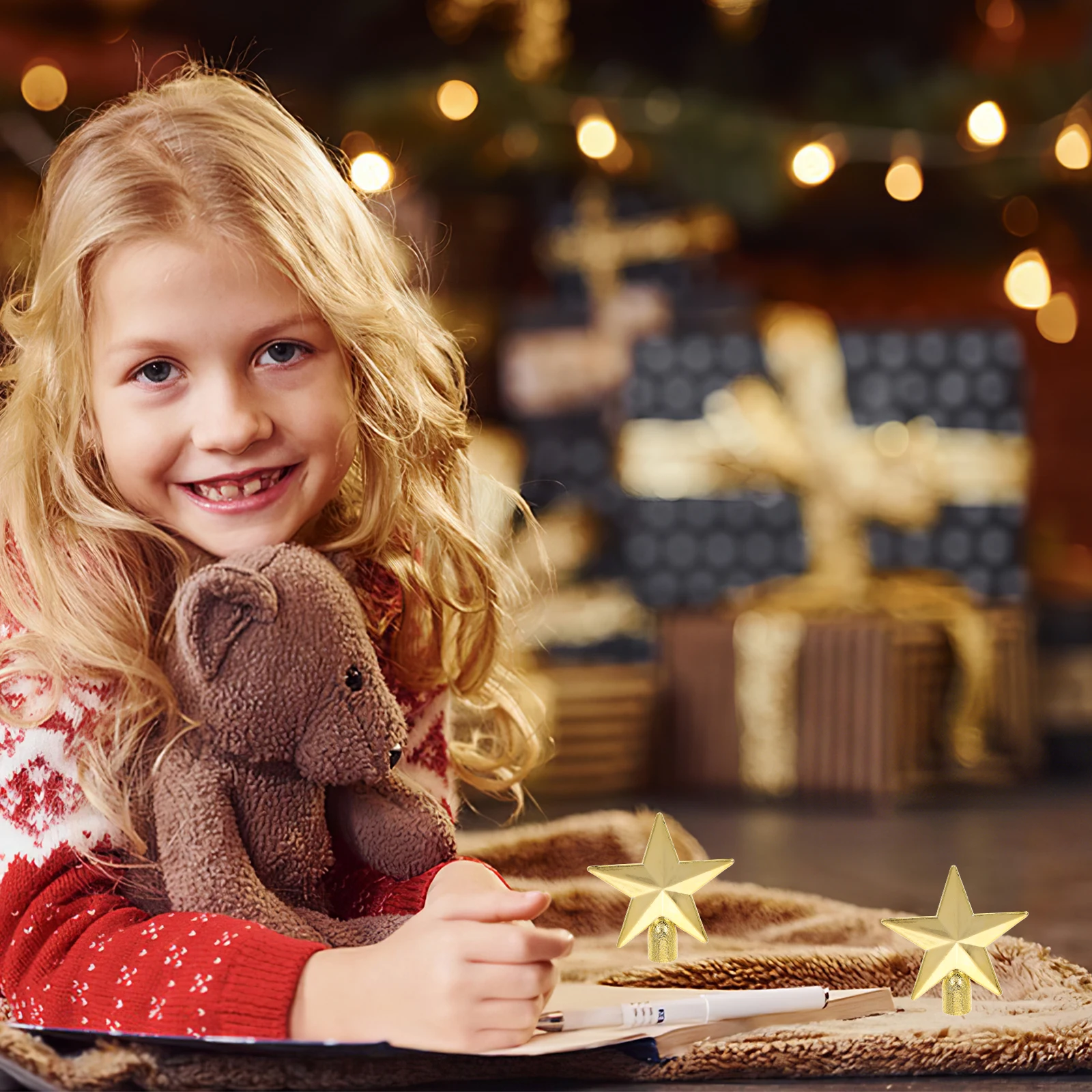 

20pcs Tree Topper Star 6Cm 3D Sparkly Glitter Xmas Ornament Christmas Decoration Festival Party Home Decor Star Tree Decoration