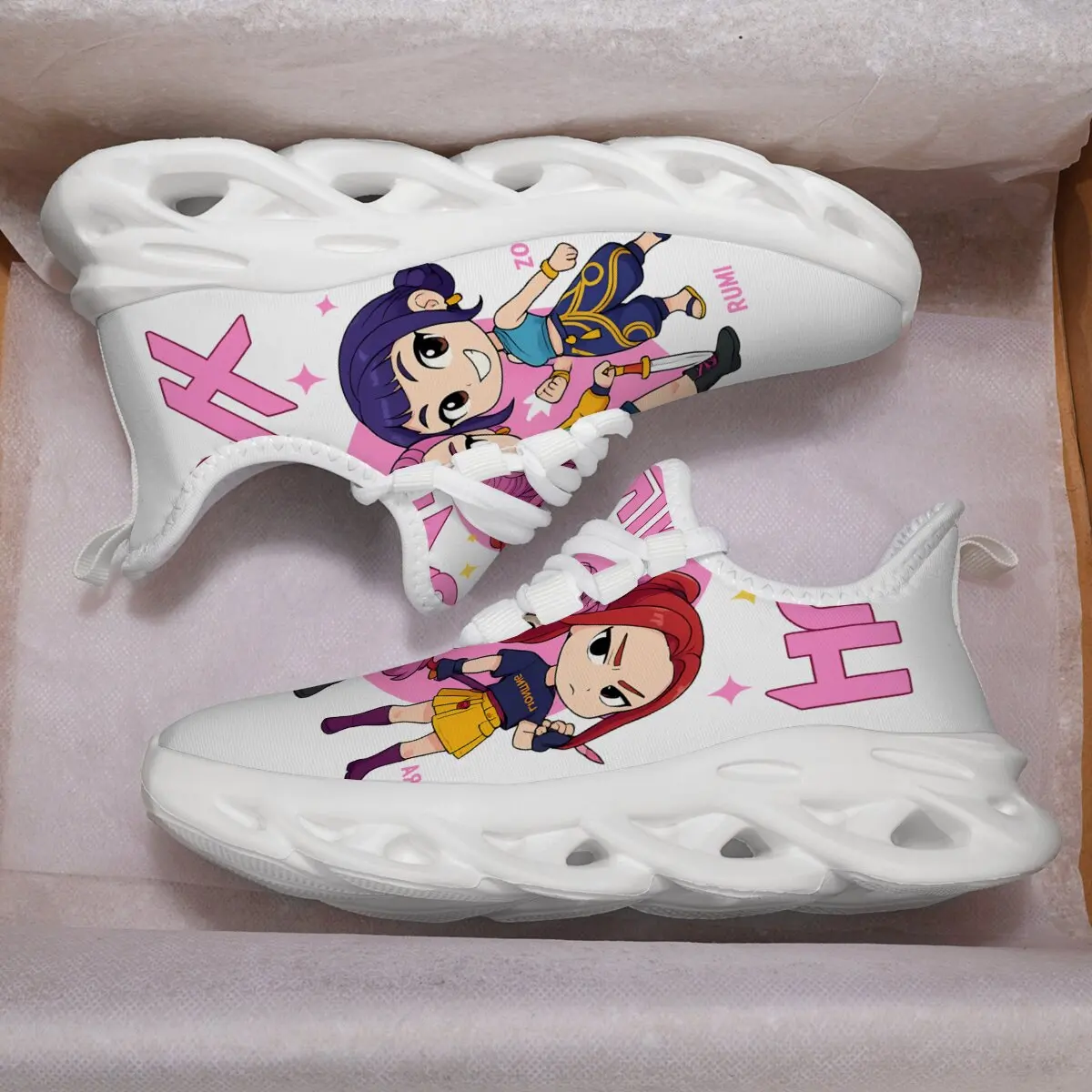 أحذية رياضية بيضاء للأطفال تتميز بتصميمات كرتونية رومي زوي أحذية سلة للفتيات مجموعة أحذية رياضية مكتنزة غير رسمية Zapatillas De Deporte #2